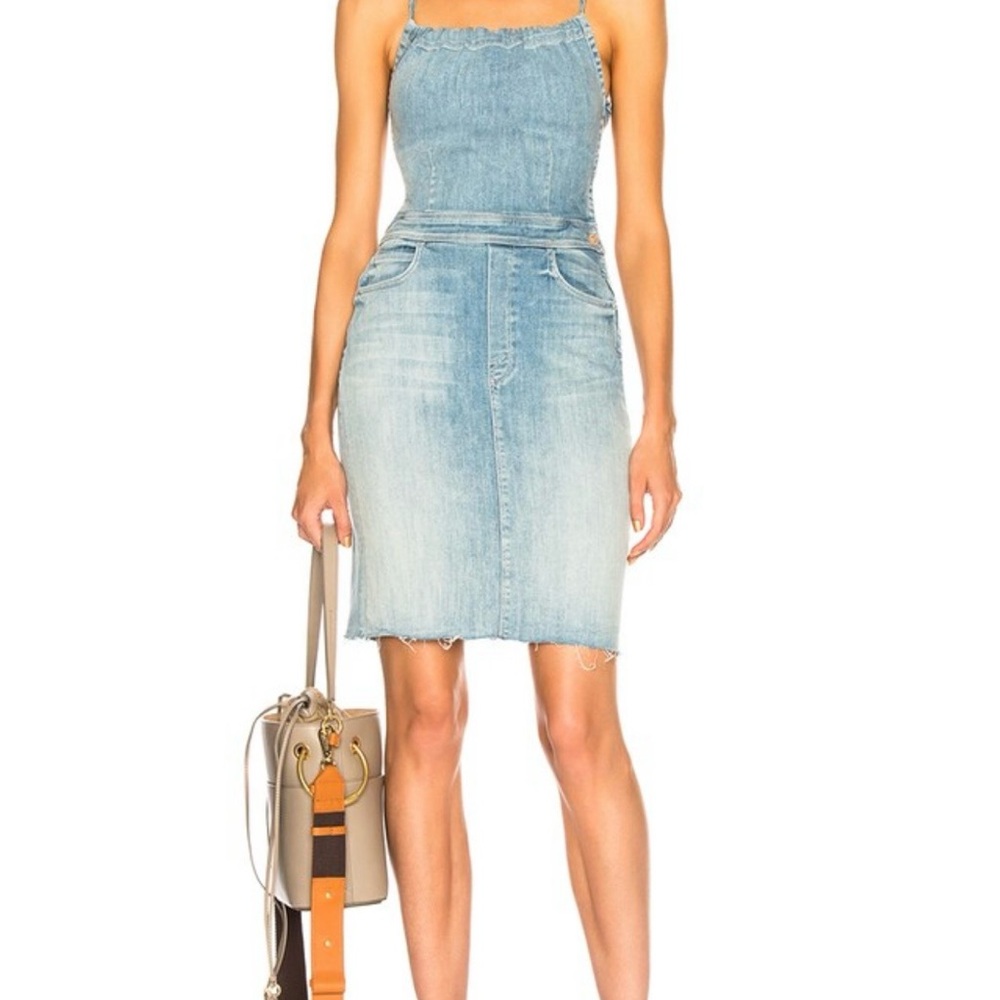 MOTHER tie back knee dress fray